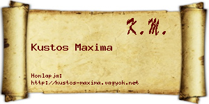 Kustos Maxima névjegykártya